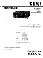 Sony TCD-707 - Service Manual 